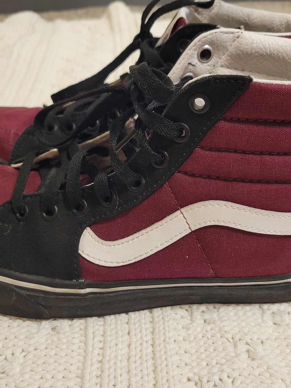 Vans Old Skool High-Top Shoes - Maroon/Black/White Size Men's 9.5 or Women's 11